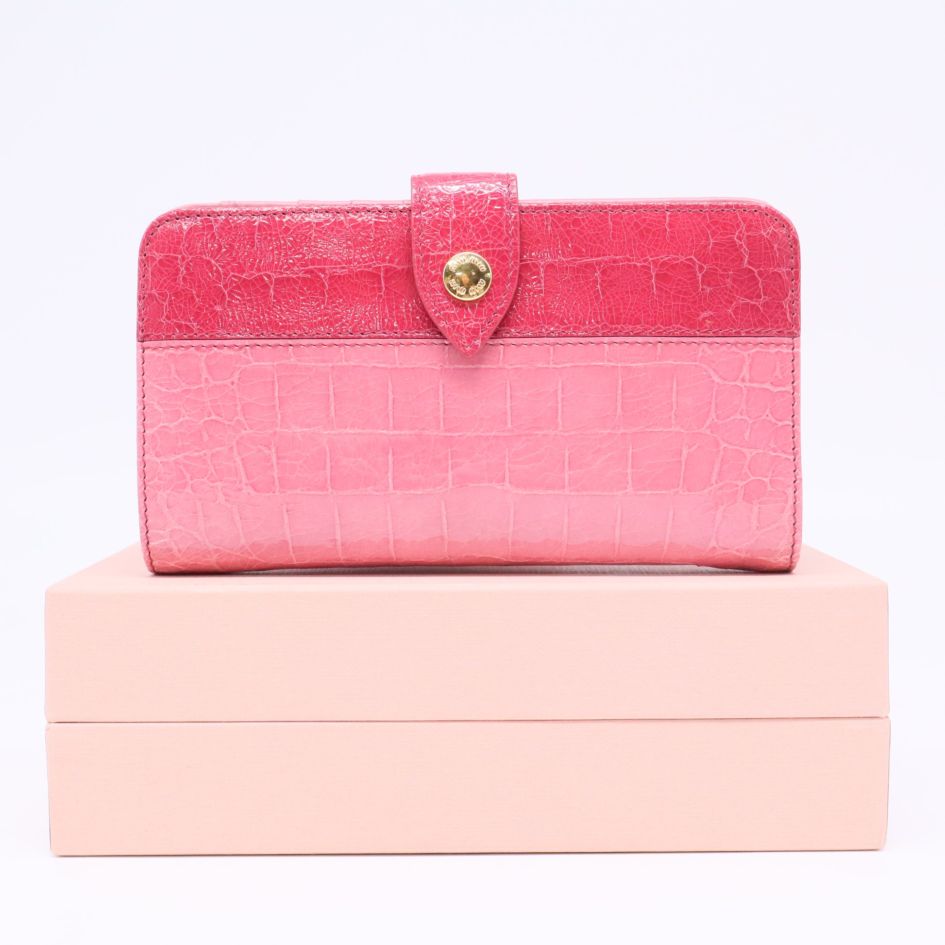 Miu Miu Embossed Leather Continental Wallet Twins W20632