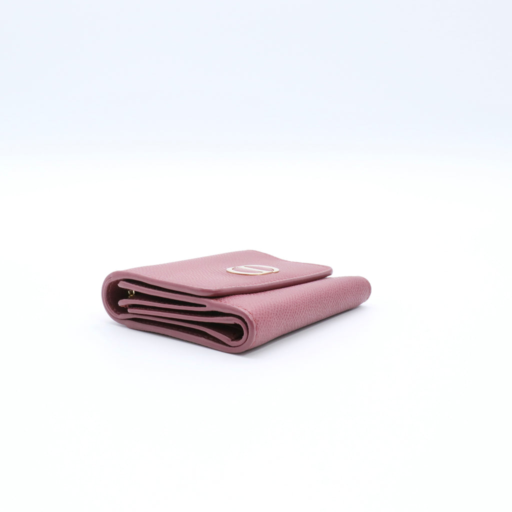 30 Montaigne Lotus Wallet Sage Green Grained Calfskin wallet twins