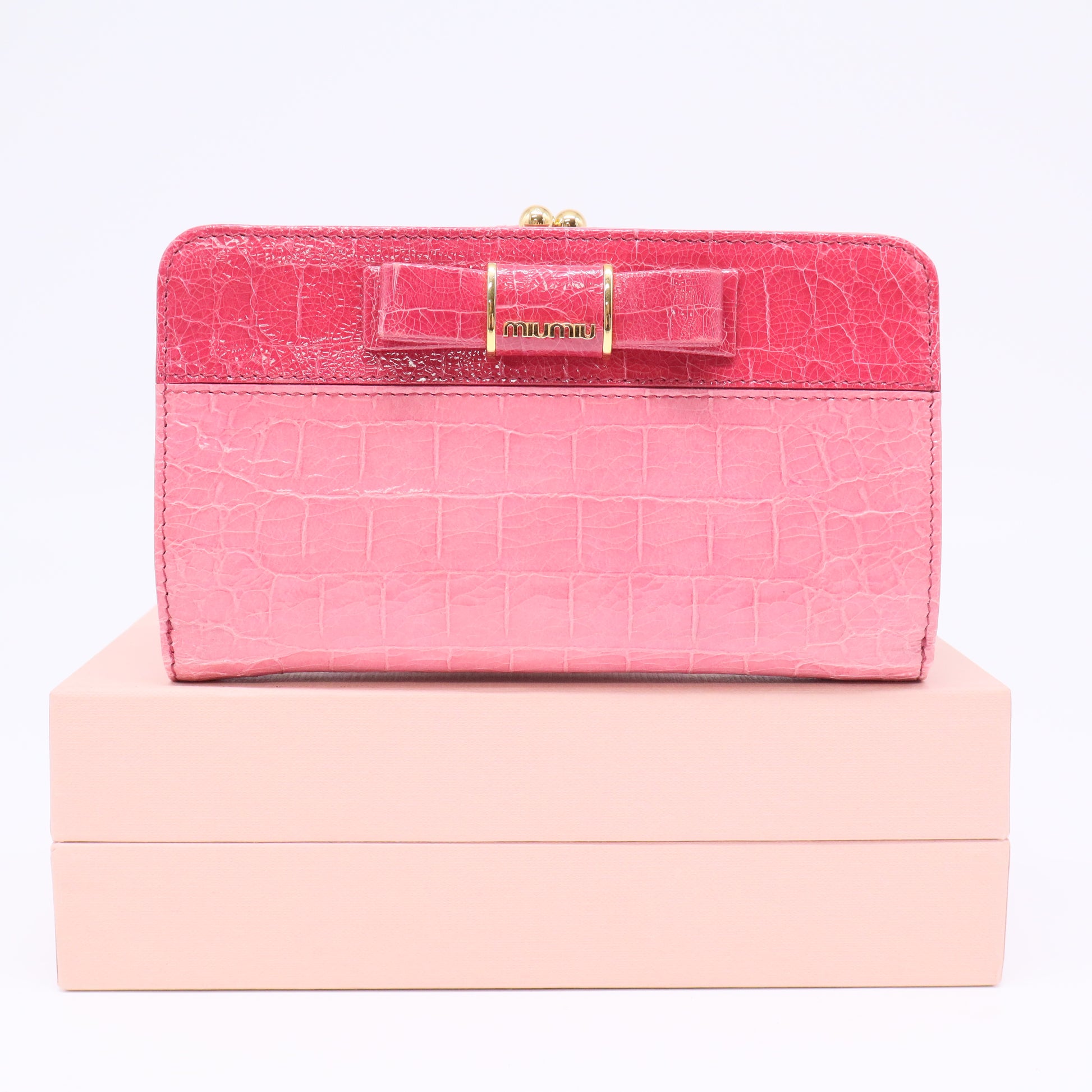 Miu Miu Embossed Leather Continental Wallet Twins W20632