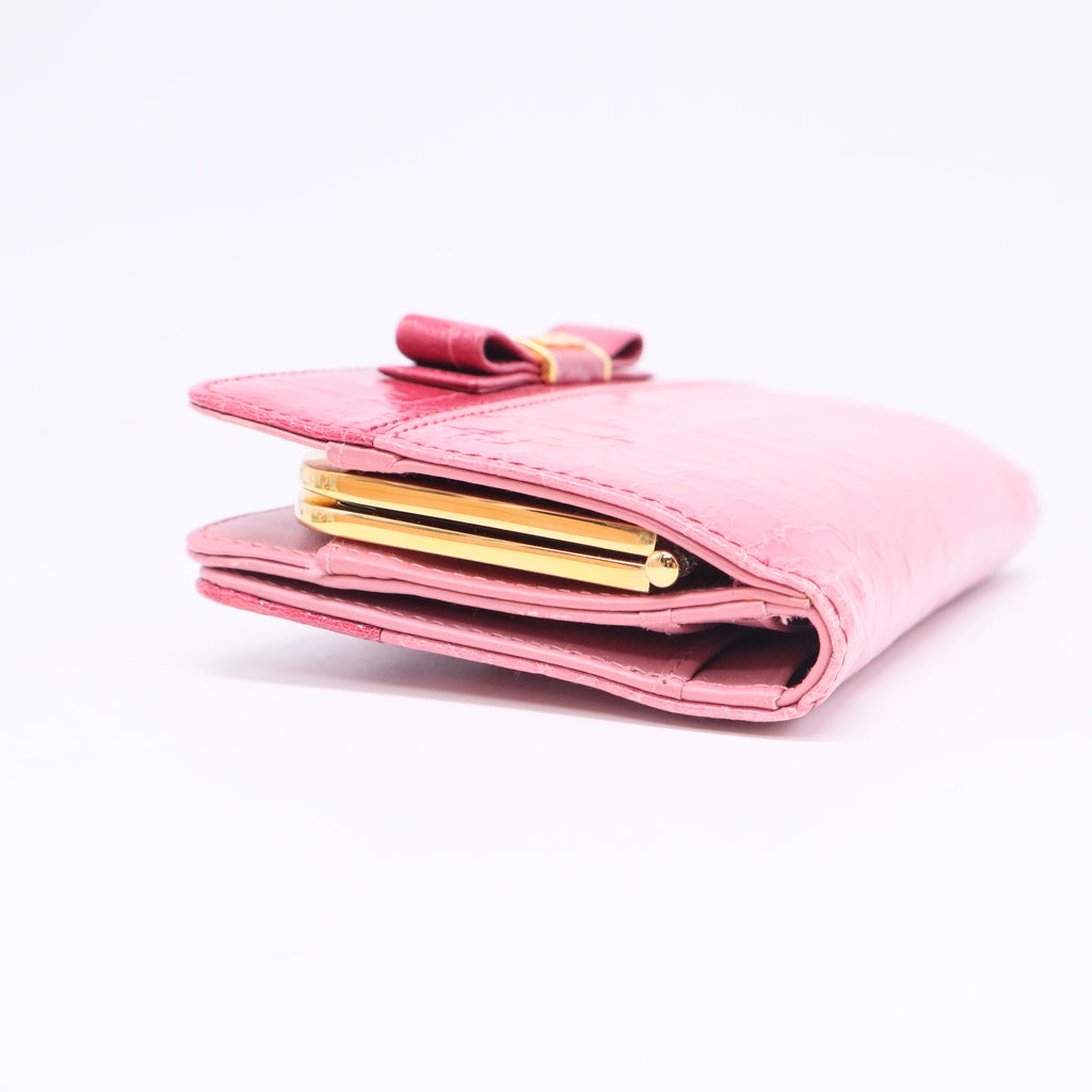 Miu Miu Embossed Leather Continental Wallet Twins W20632