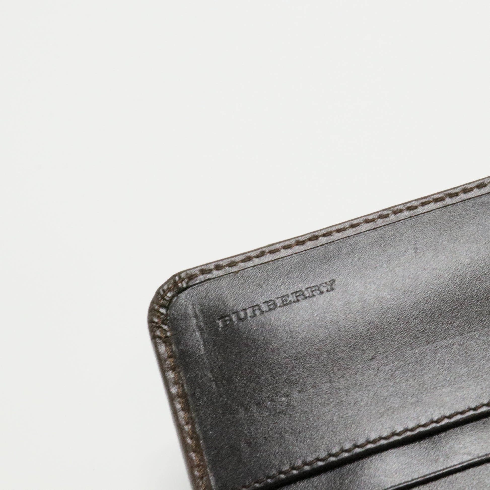Burberry Long Brown Leather Wallet