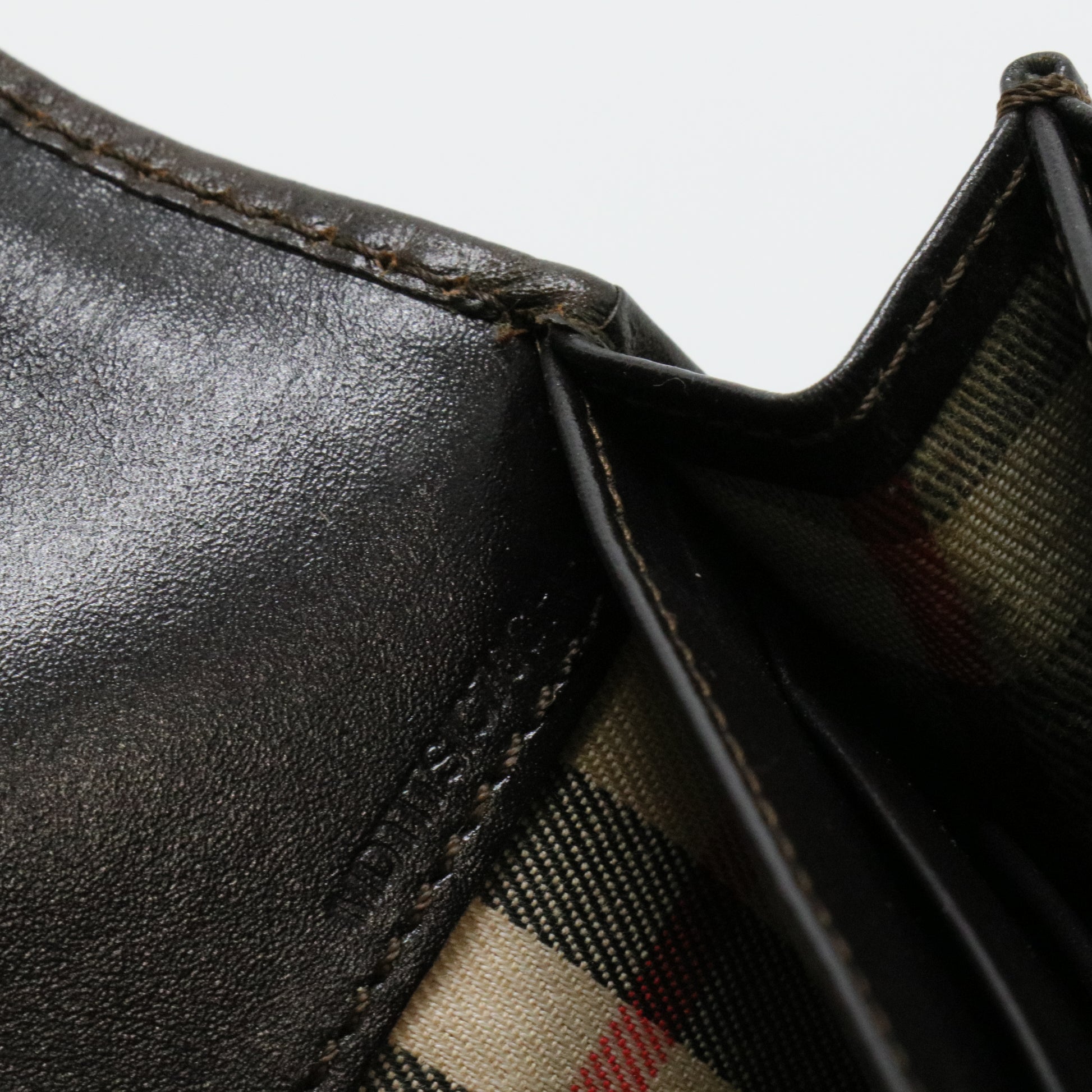 Burberry Long Brown Leather Wallet