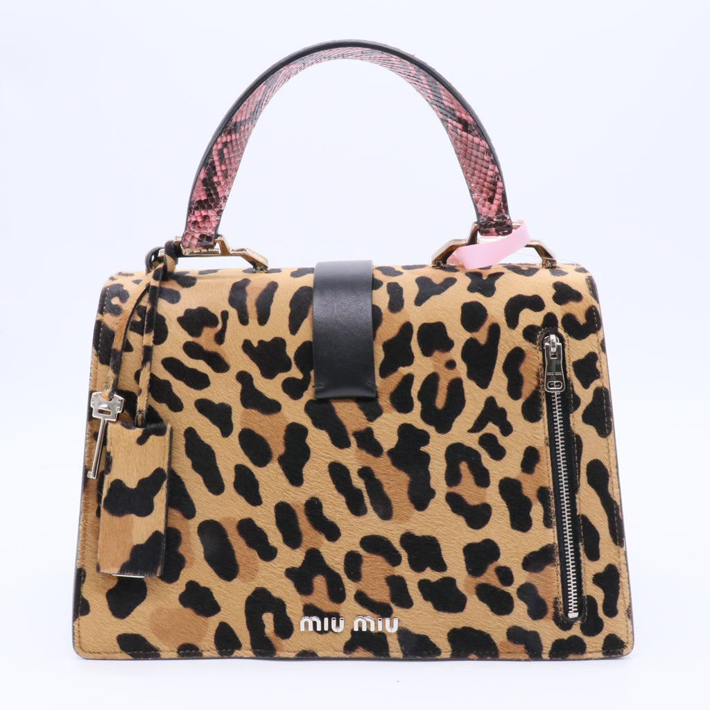 Madras Patch and Python Top Handle Bag twins