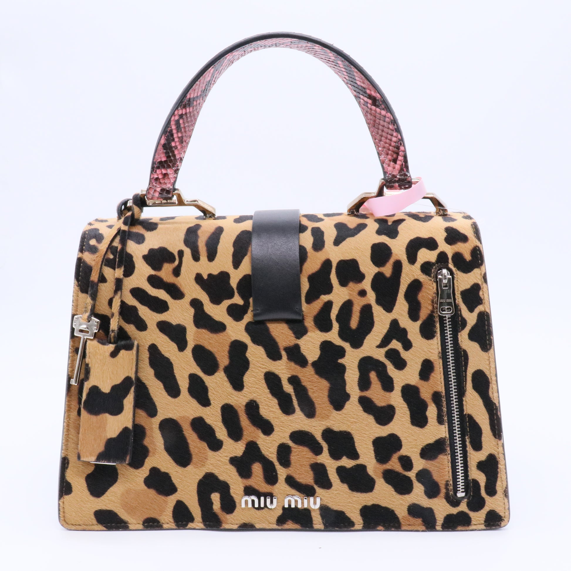 Madras Patch and Python Top Handle Bag twins