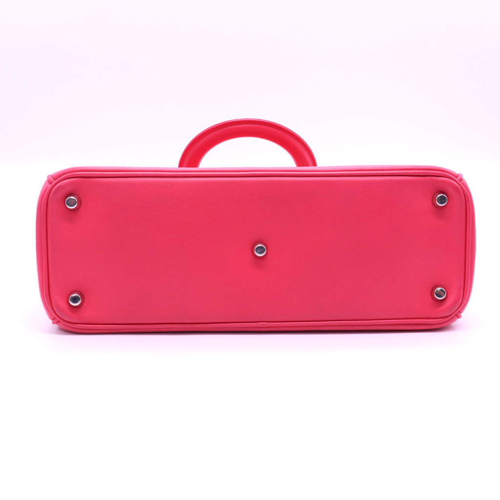 Christian Dior Pink Satin-Finish Calfskin Leather Medium Diorissimo Tote Bag twins LDJ3962