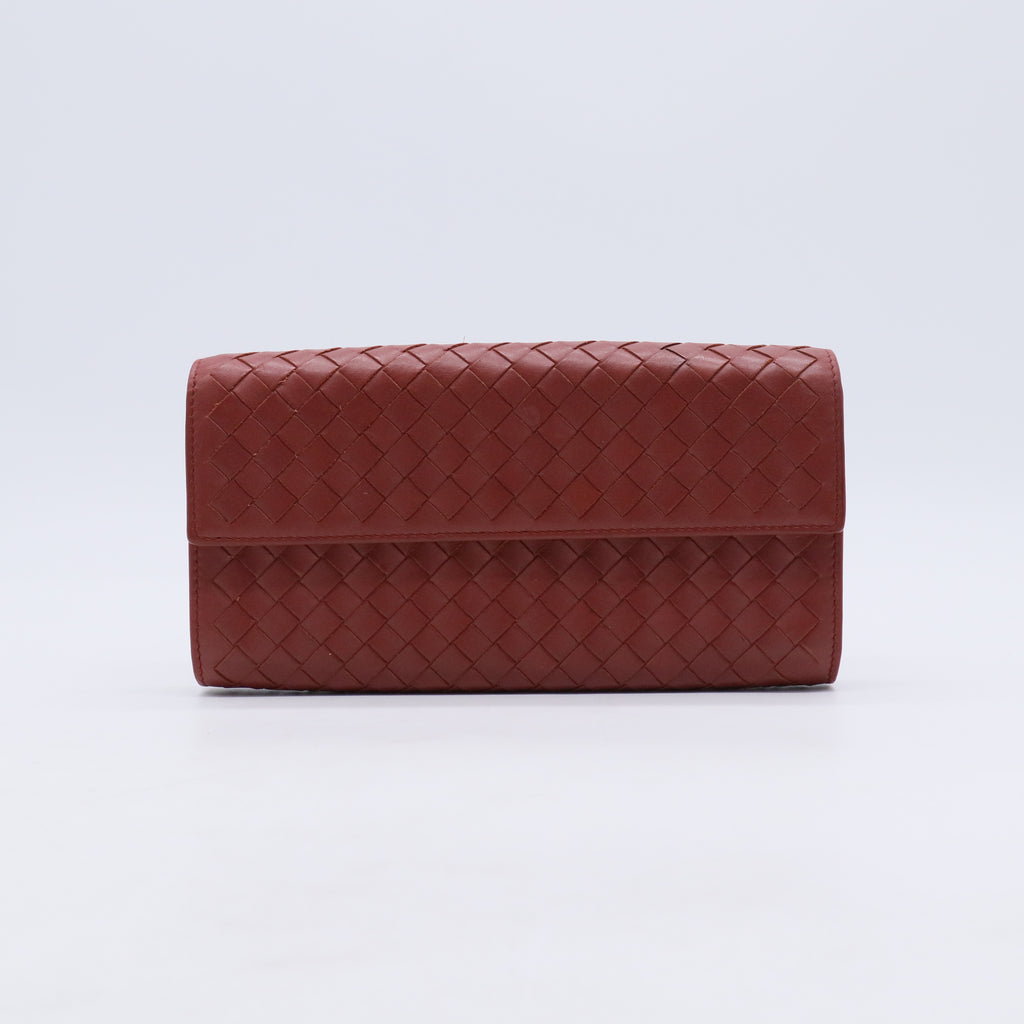 Intrecciato Weave Flap Long Wallet W21154