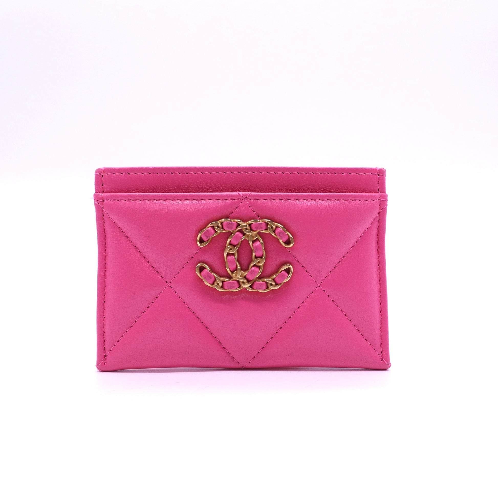 Chanel 19 Card Holder Quilted Leather twins LDJ3970