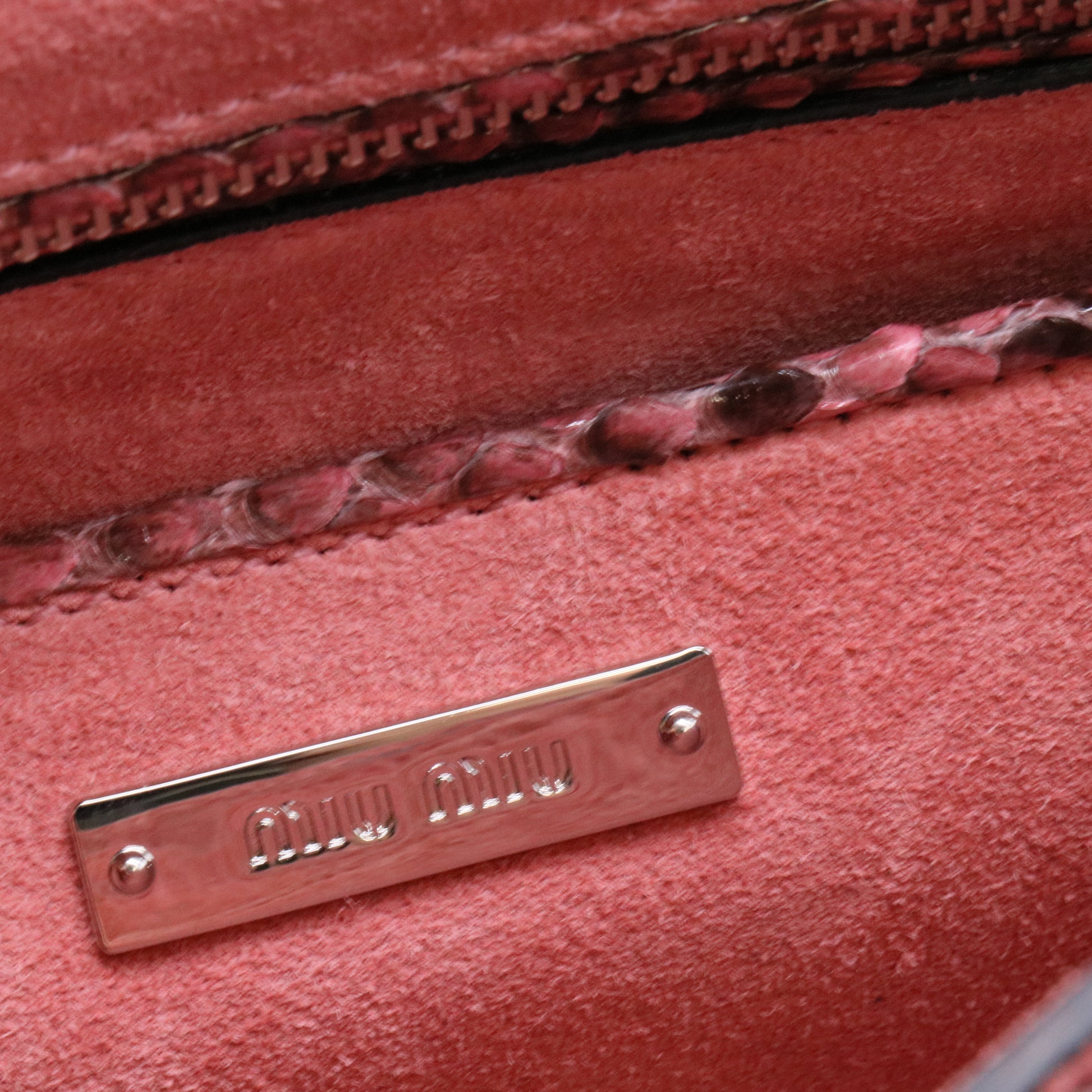 Madras Patch and Python Top Handle Bag twins