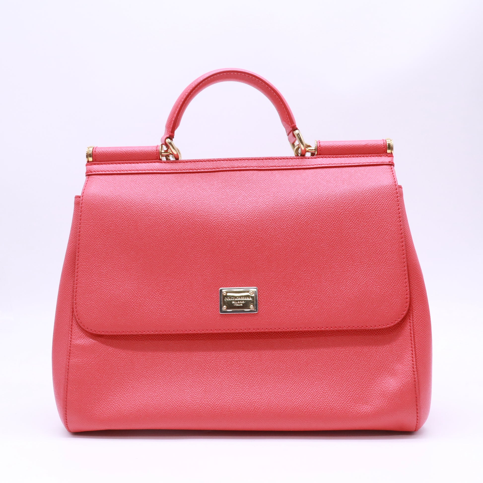 Red Leather Medium Miss Sicily Top Handle Bag B23829
