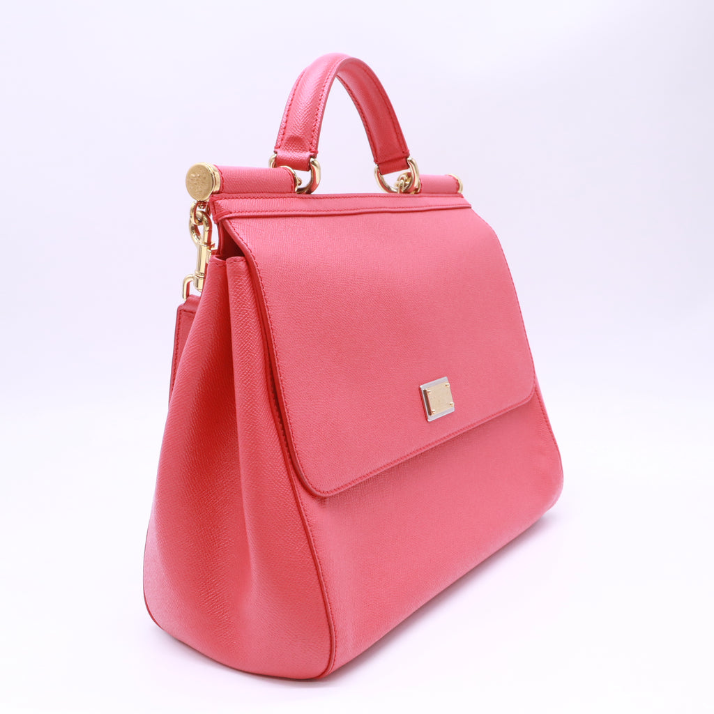 Red Leather Medium Miss Sicily Top Handle Bag B23829