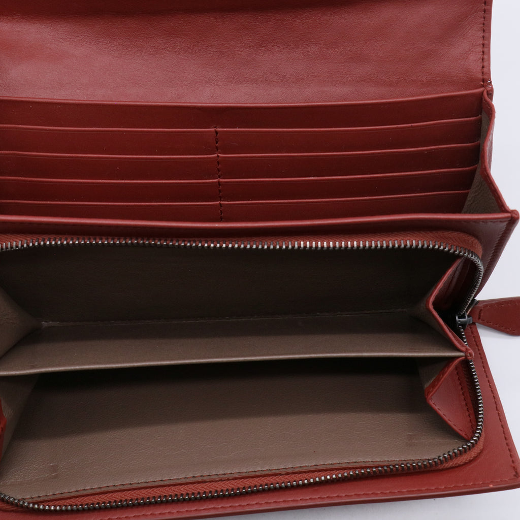 Intrecciato Weave Flap Long Wallet W21154