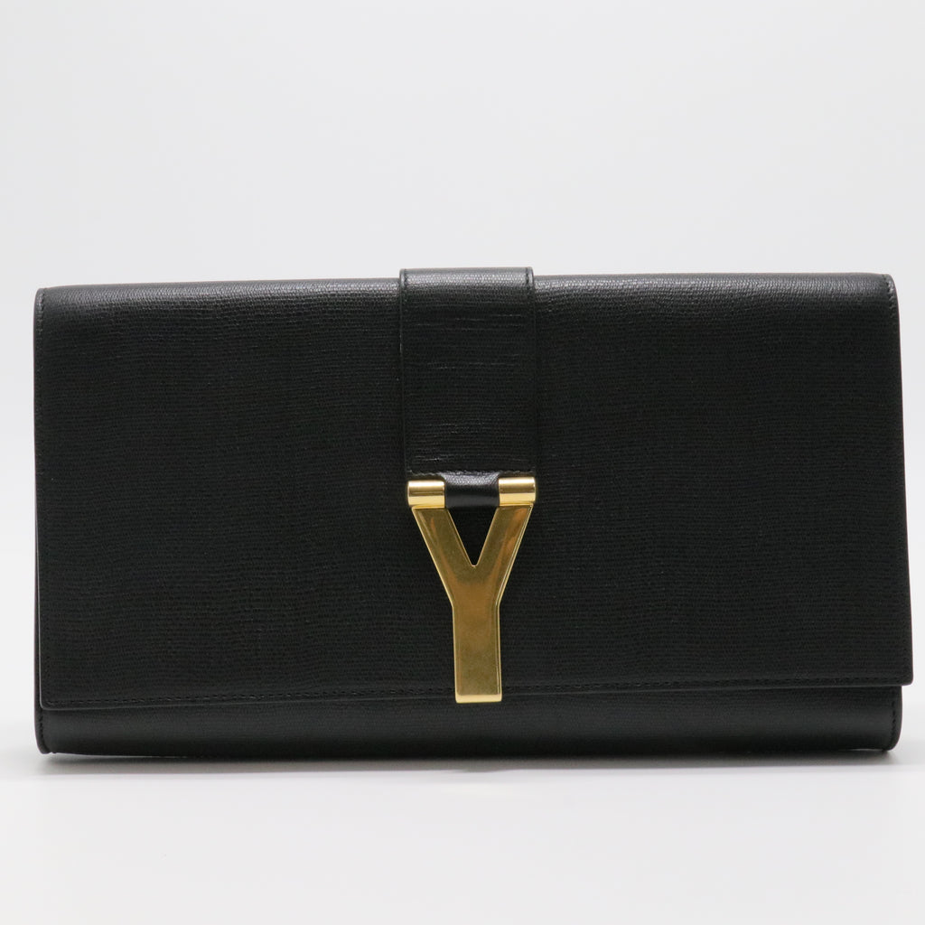 Paris Black Leather Large Chyc Clutch