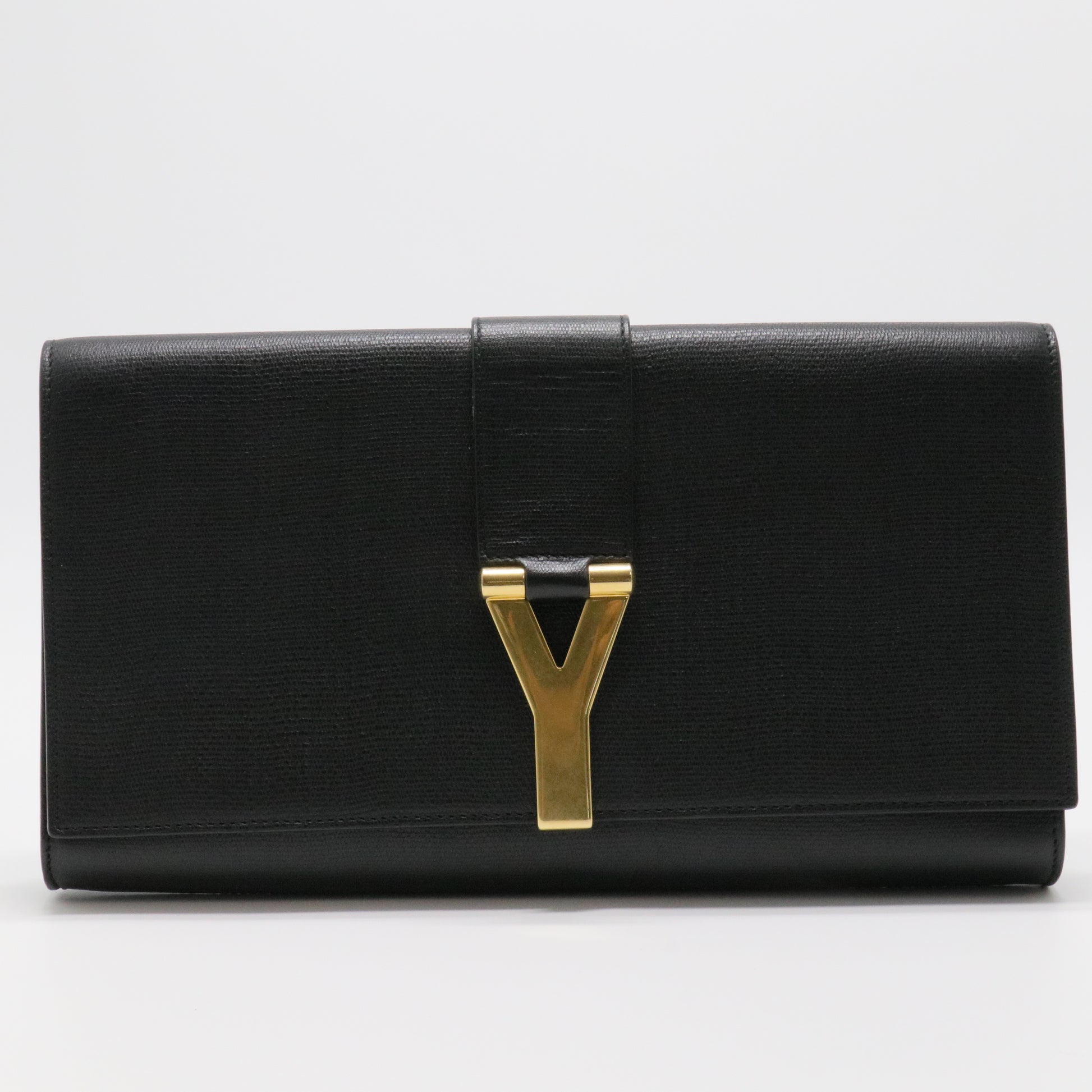 Paris Black Leather Large Chyc Clutch
