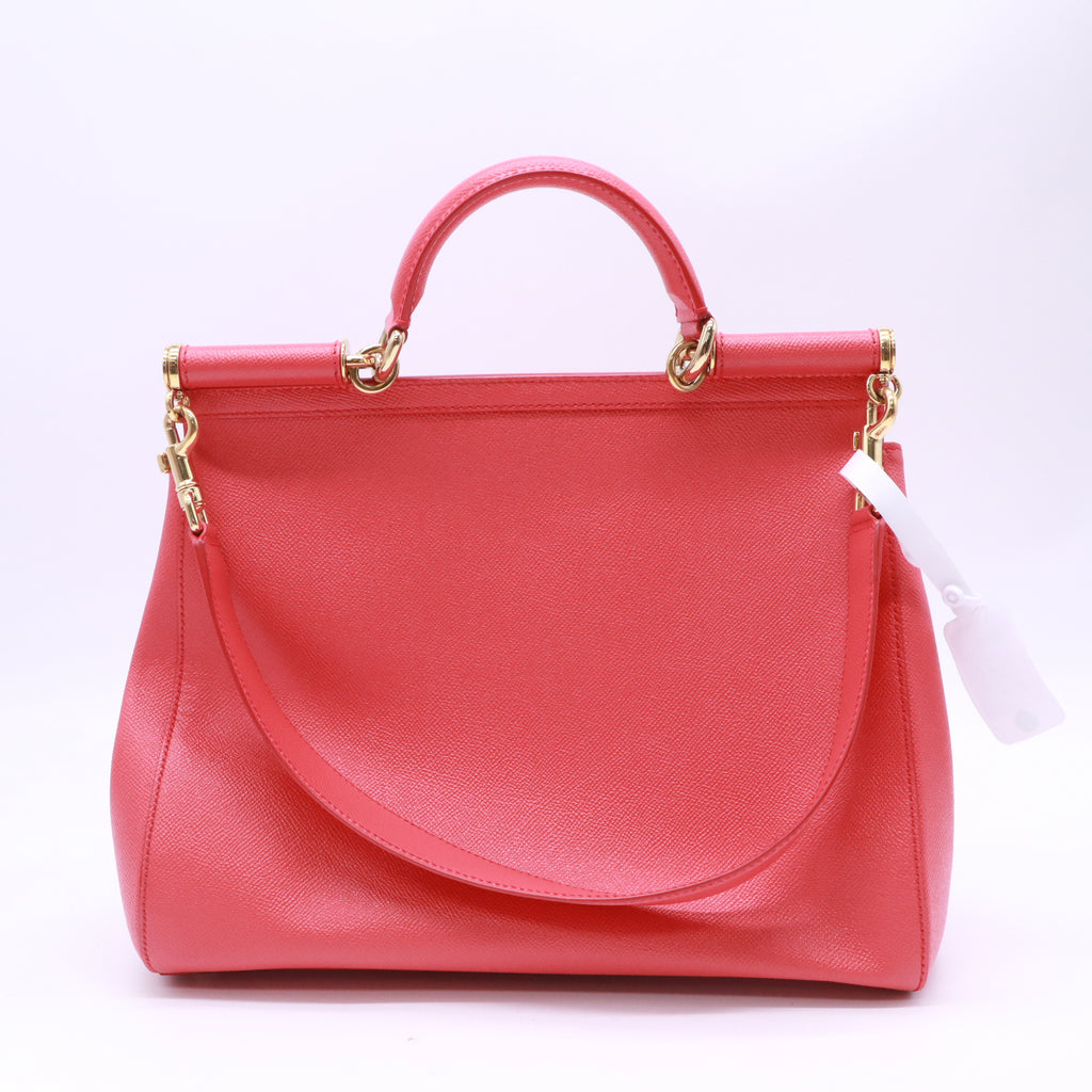 Red Leather Medium Miss Sicily Top Handle Bag B23829