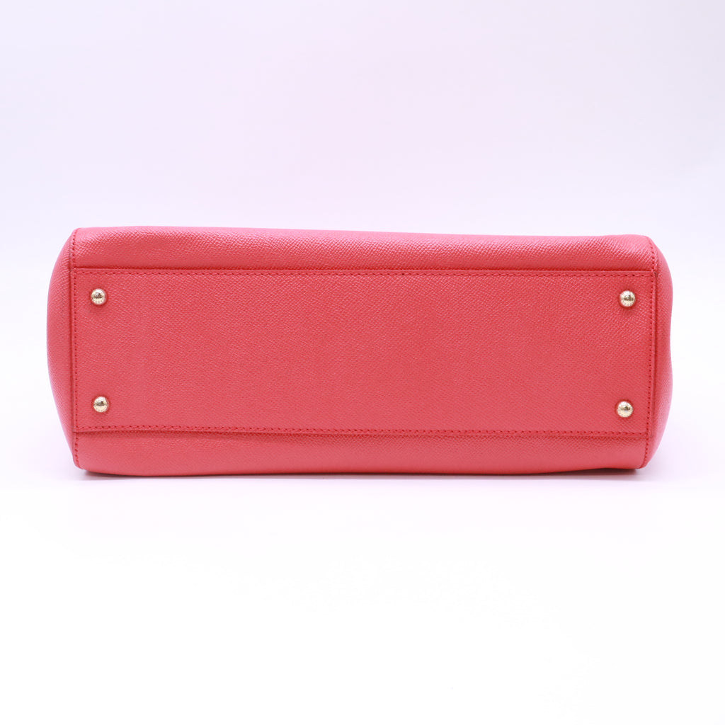 Red Leather Medium Miss Sicily Top Handle Bag B23829