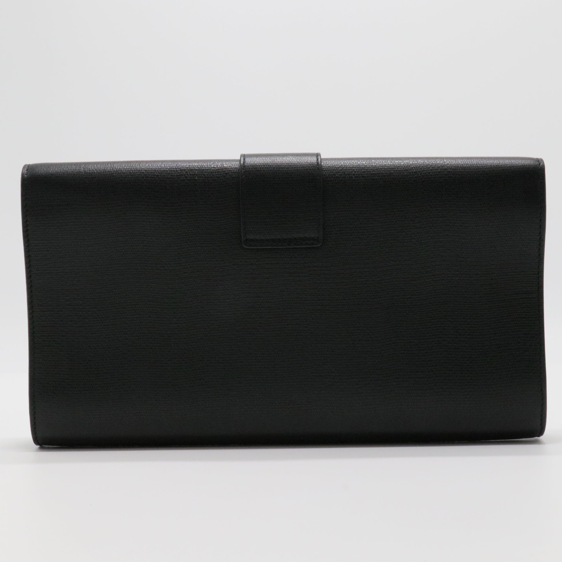 Paris Black Leather Large Chyc Clutch