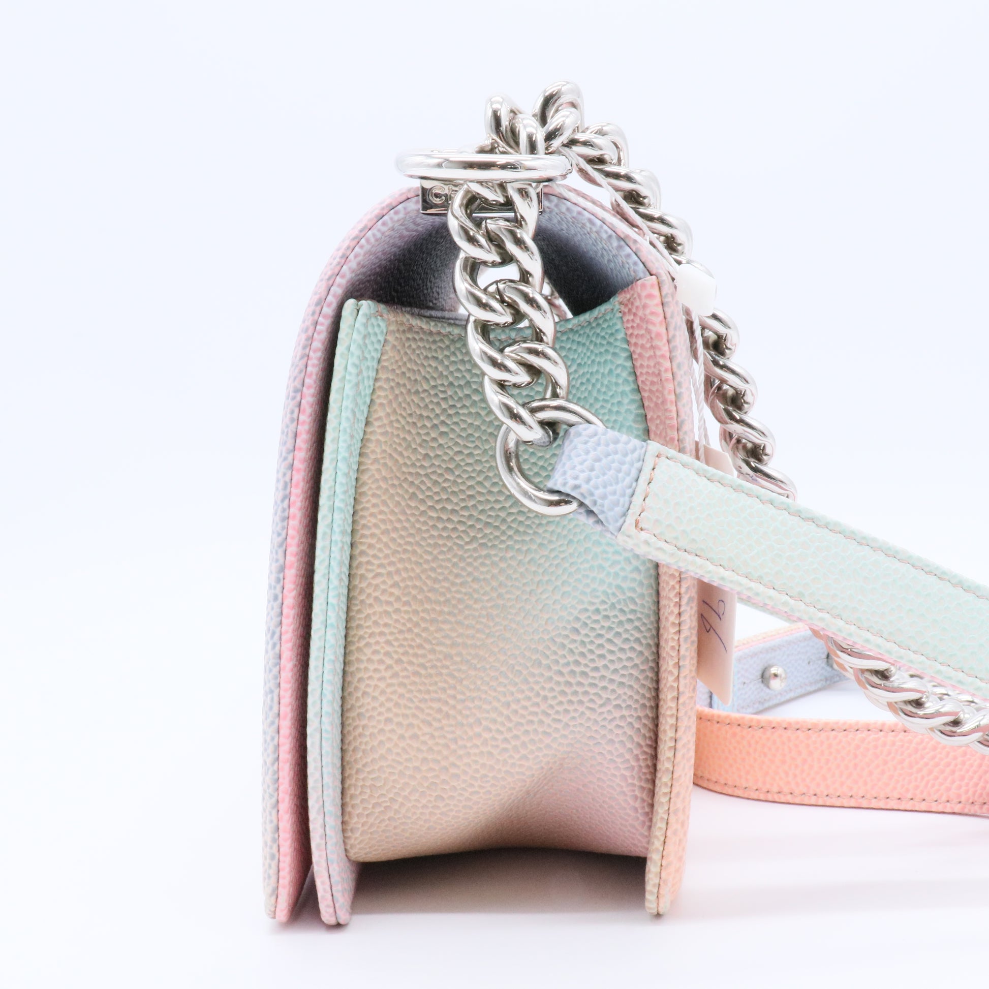 Caviar Quilted Medium Rainbow Boy Flap Pink Multicolor Twins