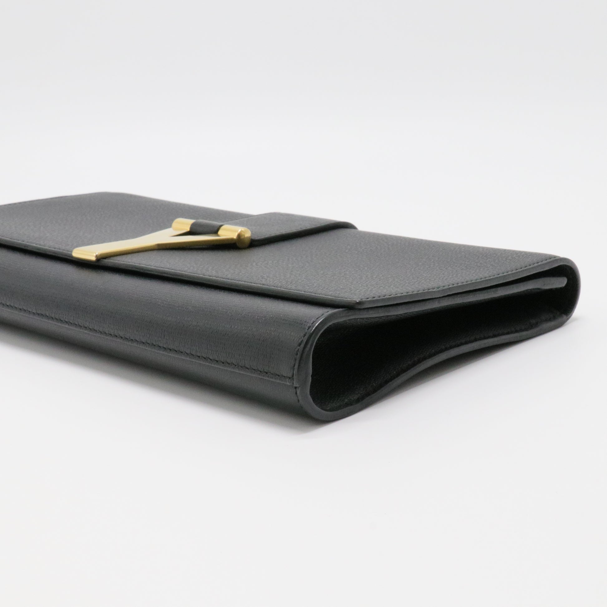 Paris Black Leather Large Chyc Clutch