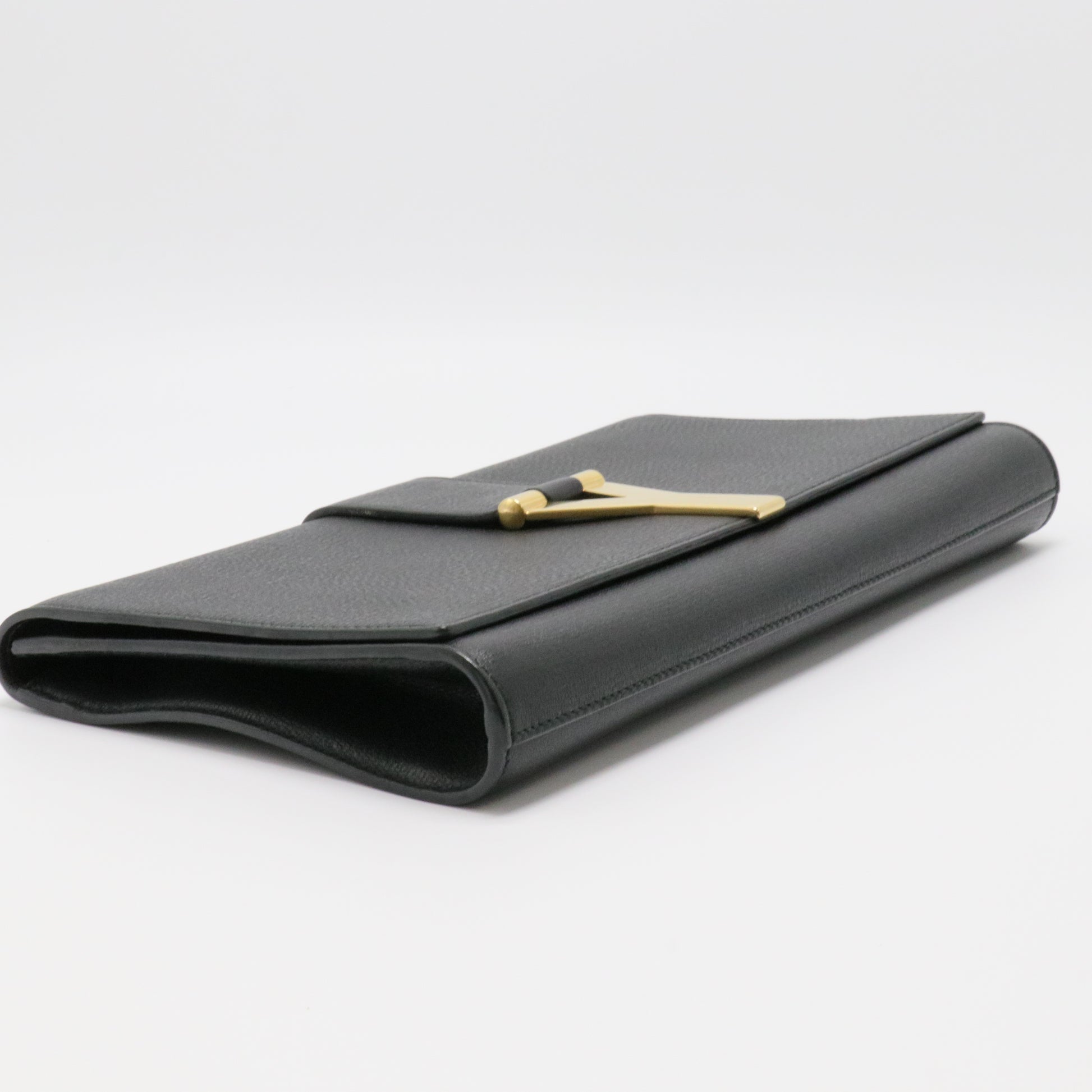 Paris Black Leather Large Chyc Clutch