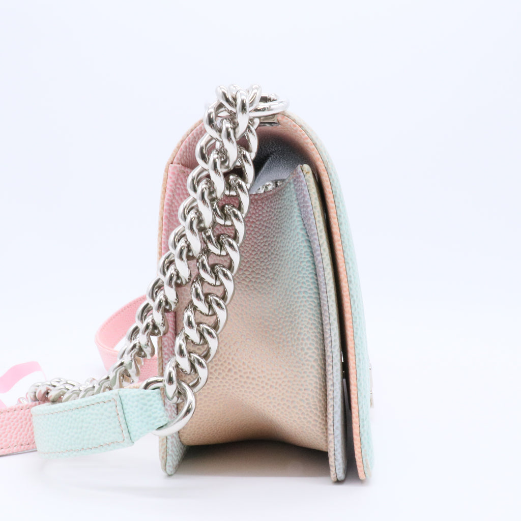 Caviar Quilted Medium Rainbow Boy Flap Pink Multicolor Twins