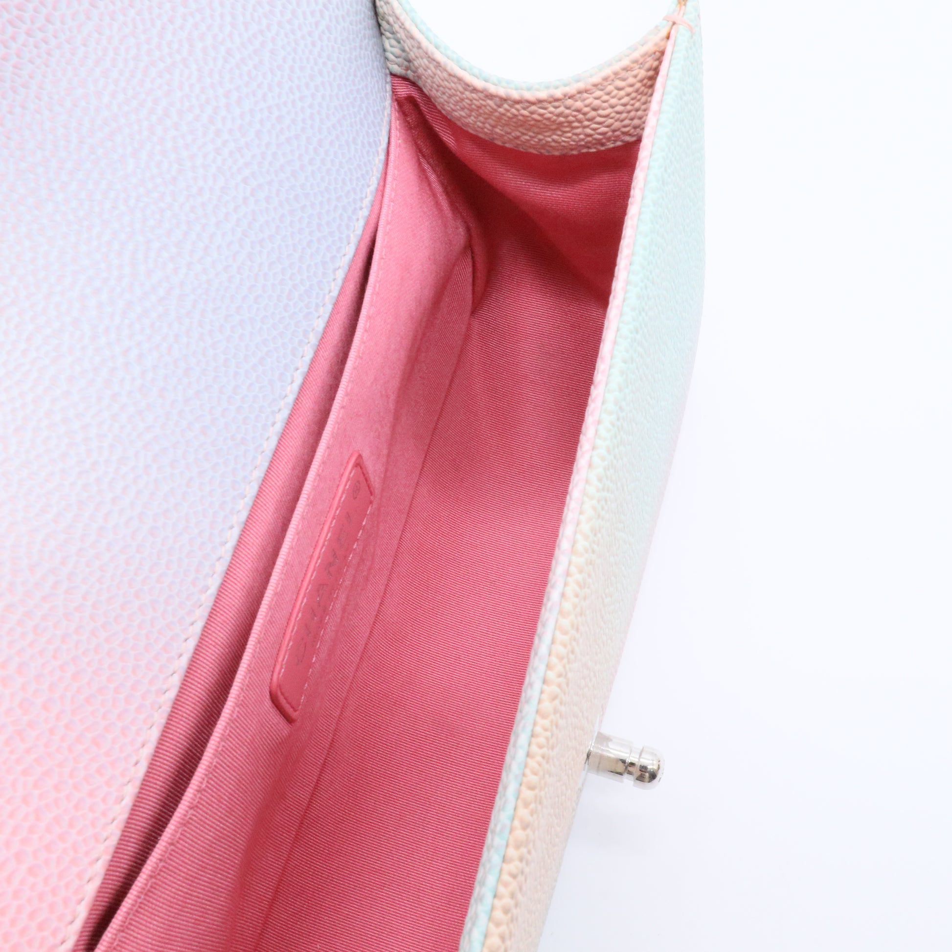 Caviar Quilted Medium Rainbow Boy Flap Pink Multicolor Twins