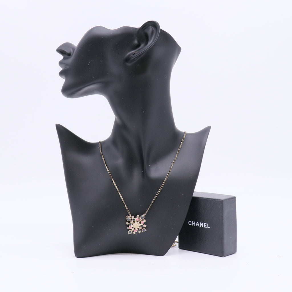 Chanel Gripoix Star Burst Multi-Stone Crystal Pendant Necklace W22399