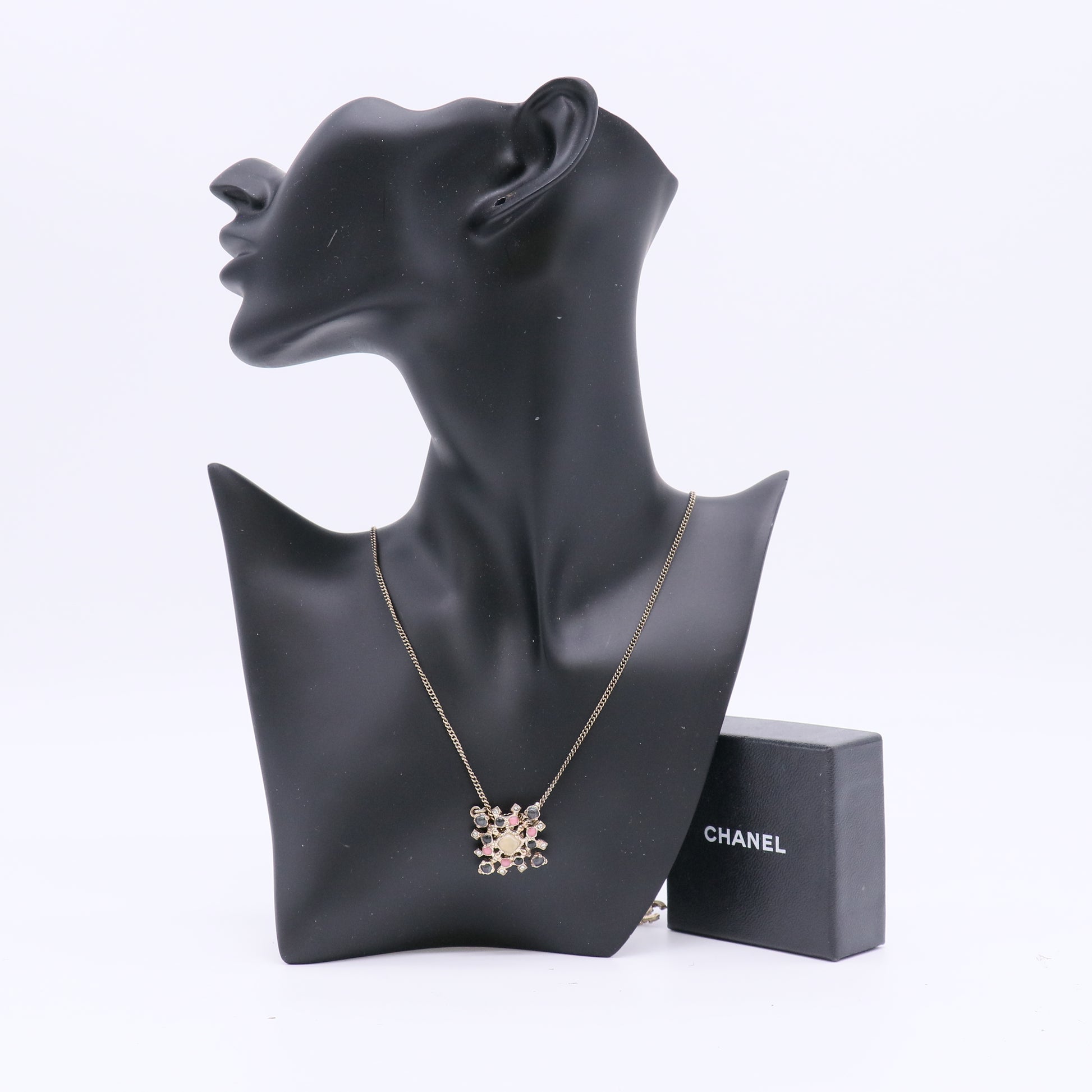 Chanel Gripoix Star Burst Multi-Stone Crystal Pendant Necklace W22399