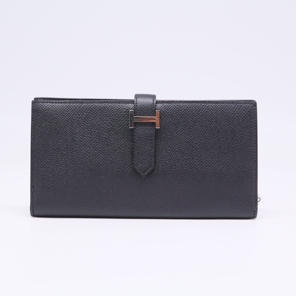 Hermès Black Epsom Leather Bearn Bi-Fold Wallet twins LDJ3377
