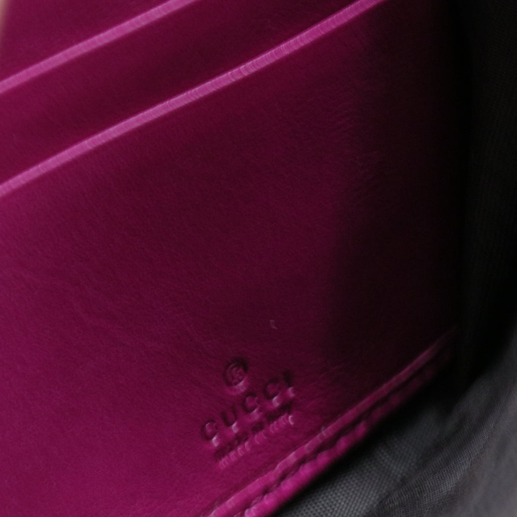 Soft Microguccissima Dice Chain Wallet Bright Bouganville