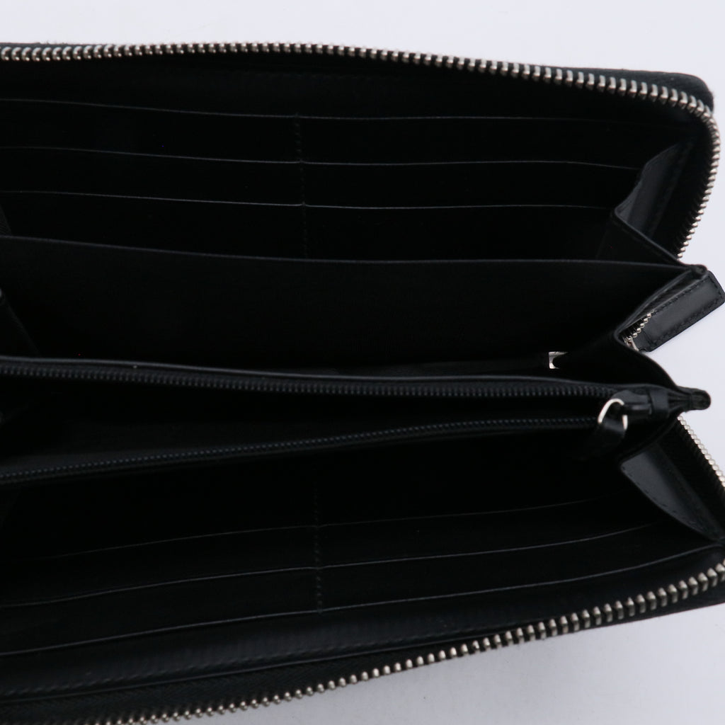 Gucci Signature Leather Web Zip Around Wallet W20988