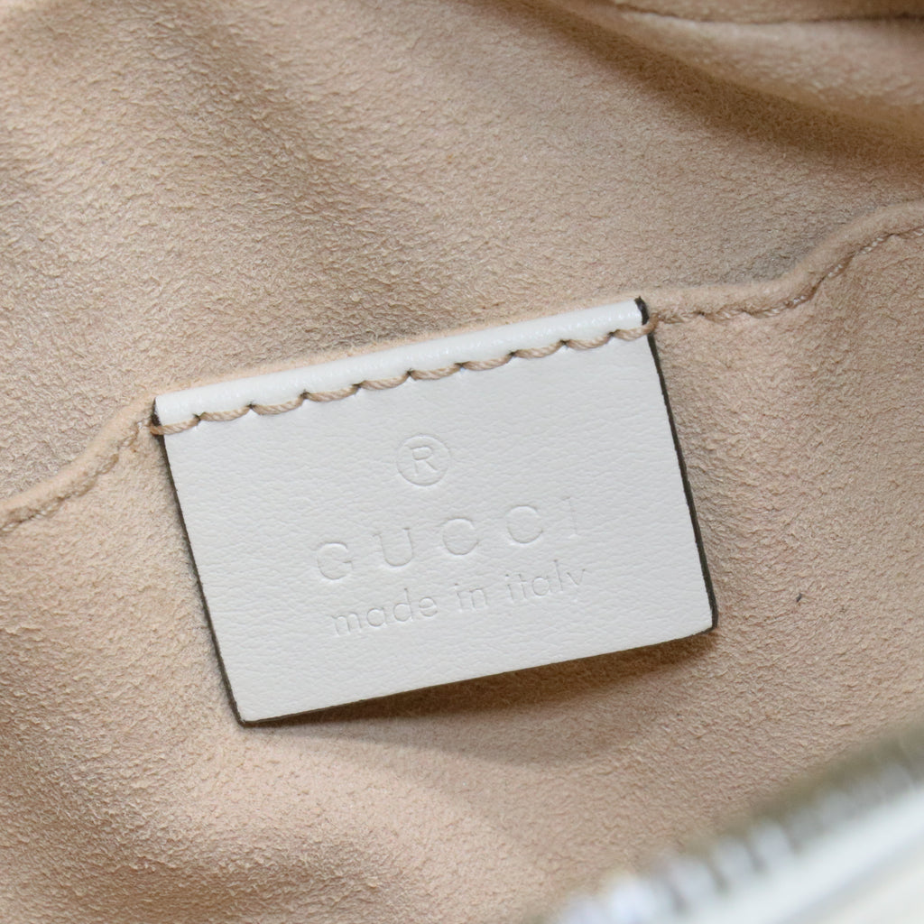 White GG Marmont Leather Crossbody Bag
