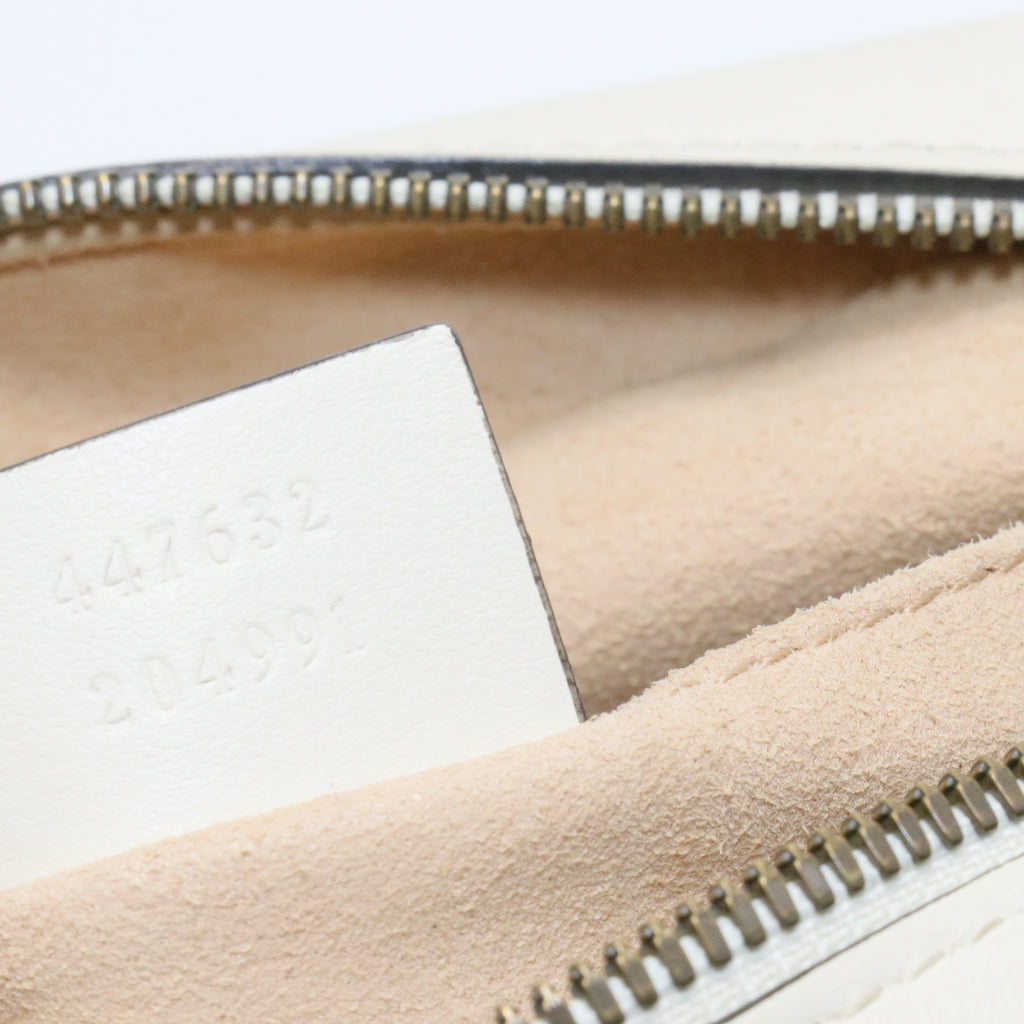 White GG Marmont Leather Crossbody Bag