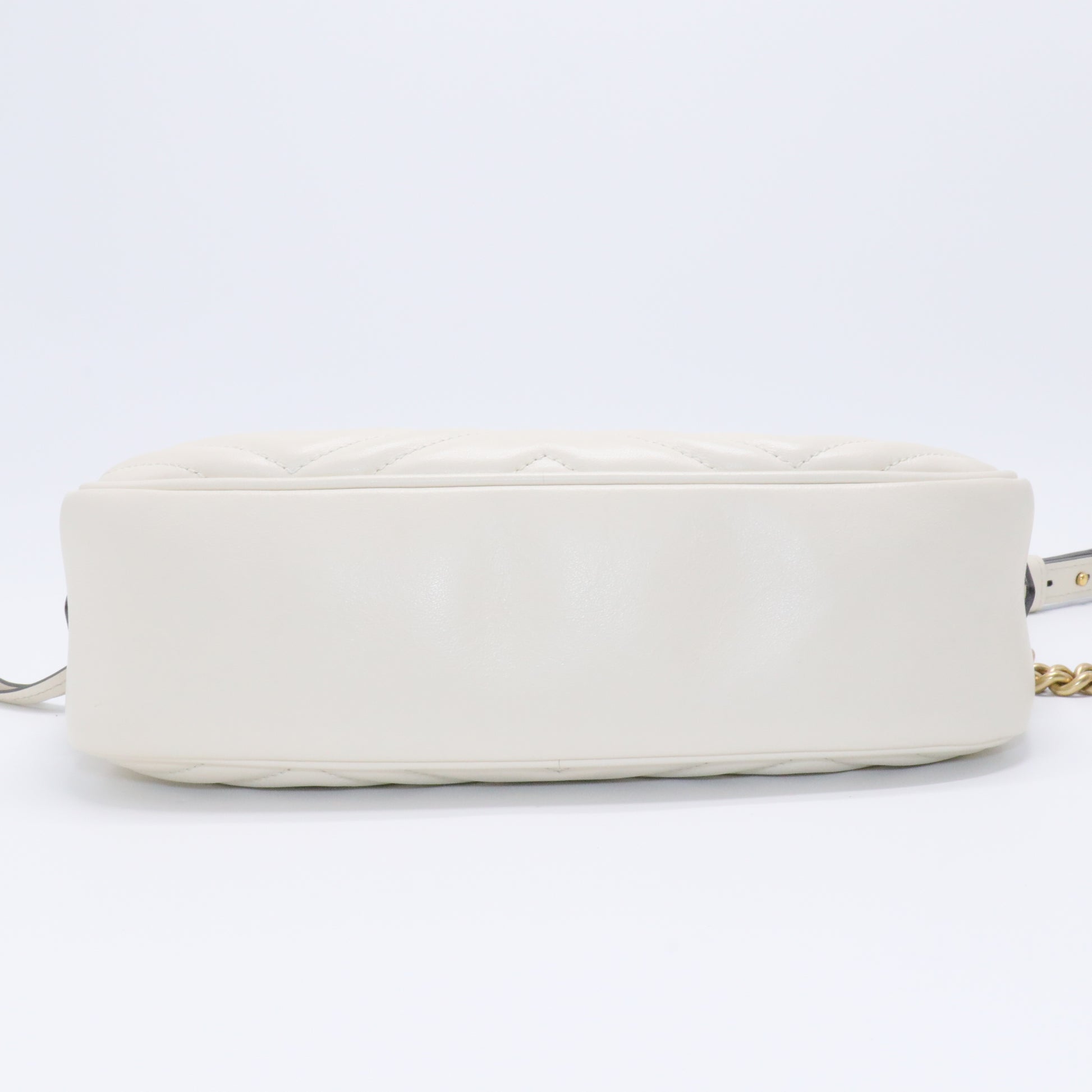 White GG Marmont Leather Crossbody Bag