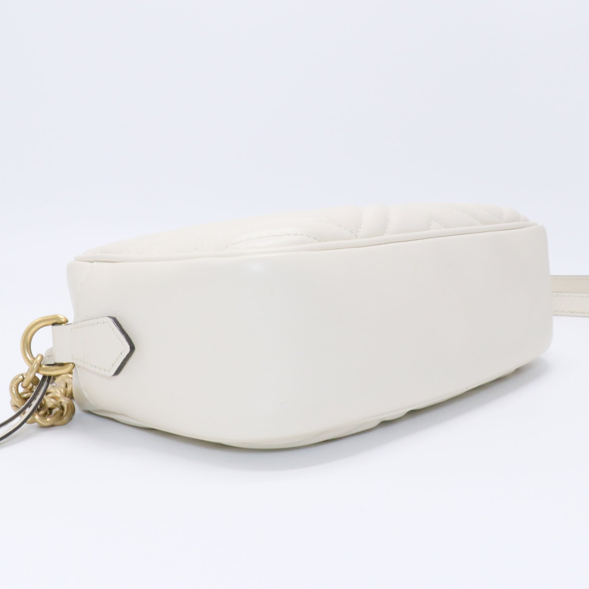 White GG Marmont Leather Crossbody Bag