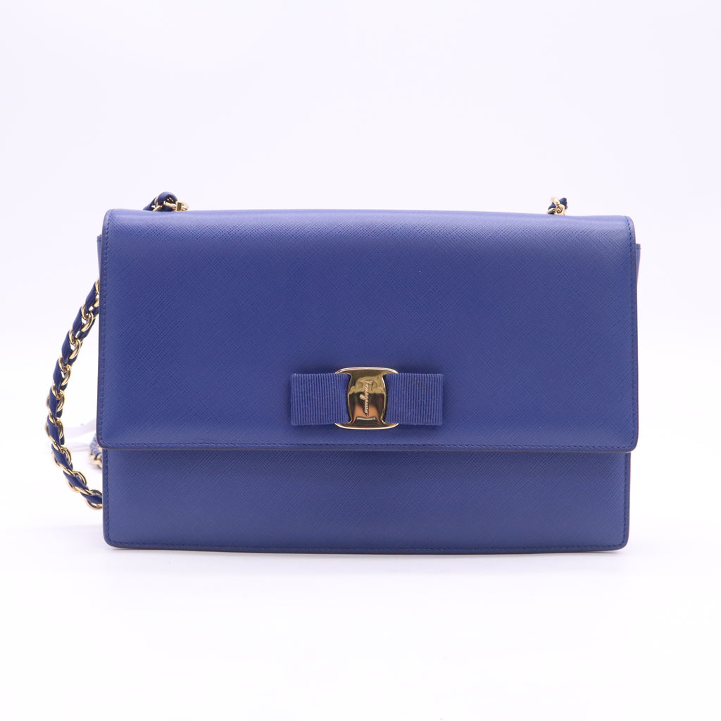 Salvatore Ferragamo Ginny Vara Bow Chain Shoulder Bag W23622