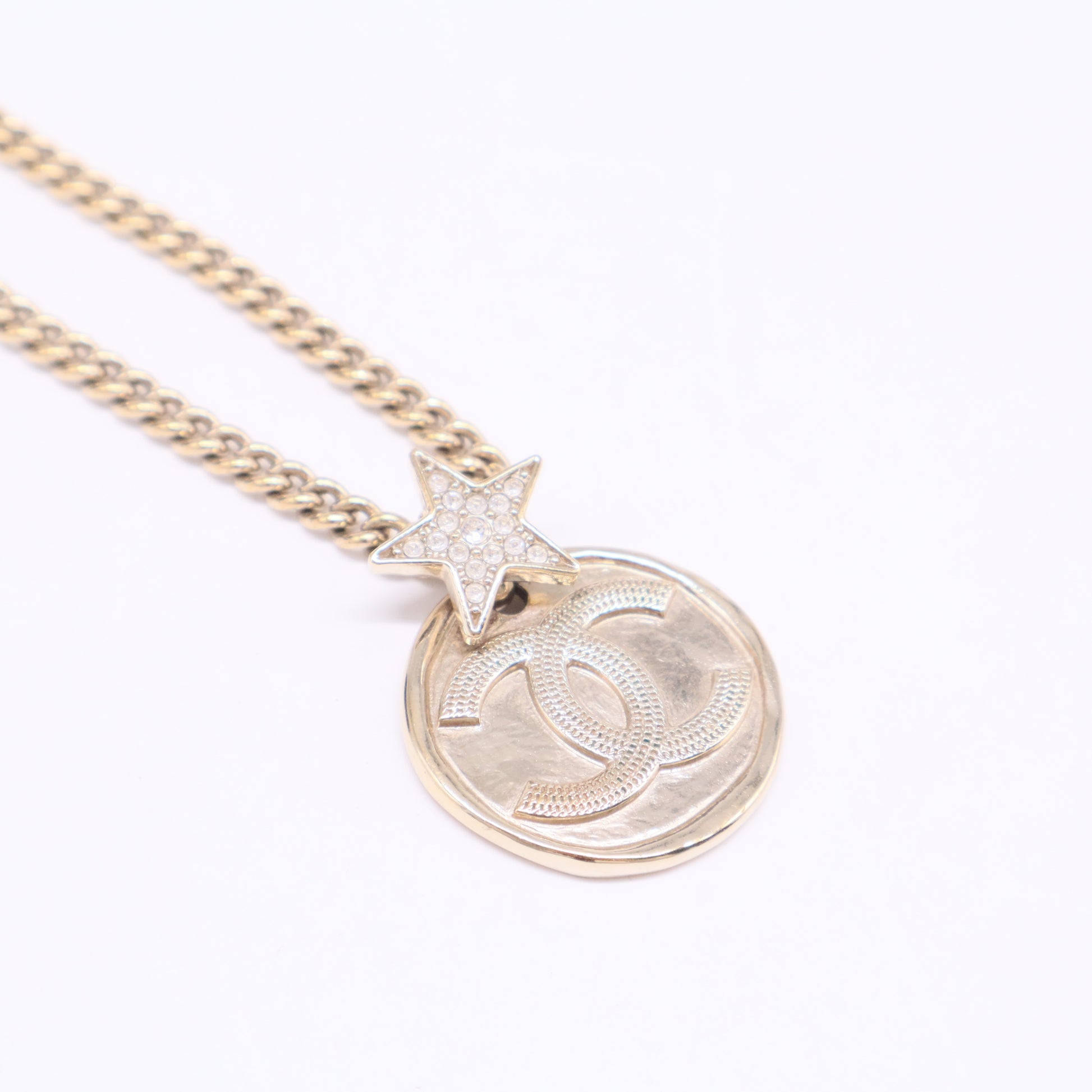 Chanel Gold Cuban Chain Toggle Necklace twins LDJ3400