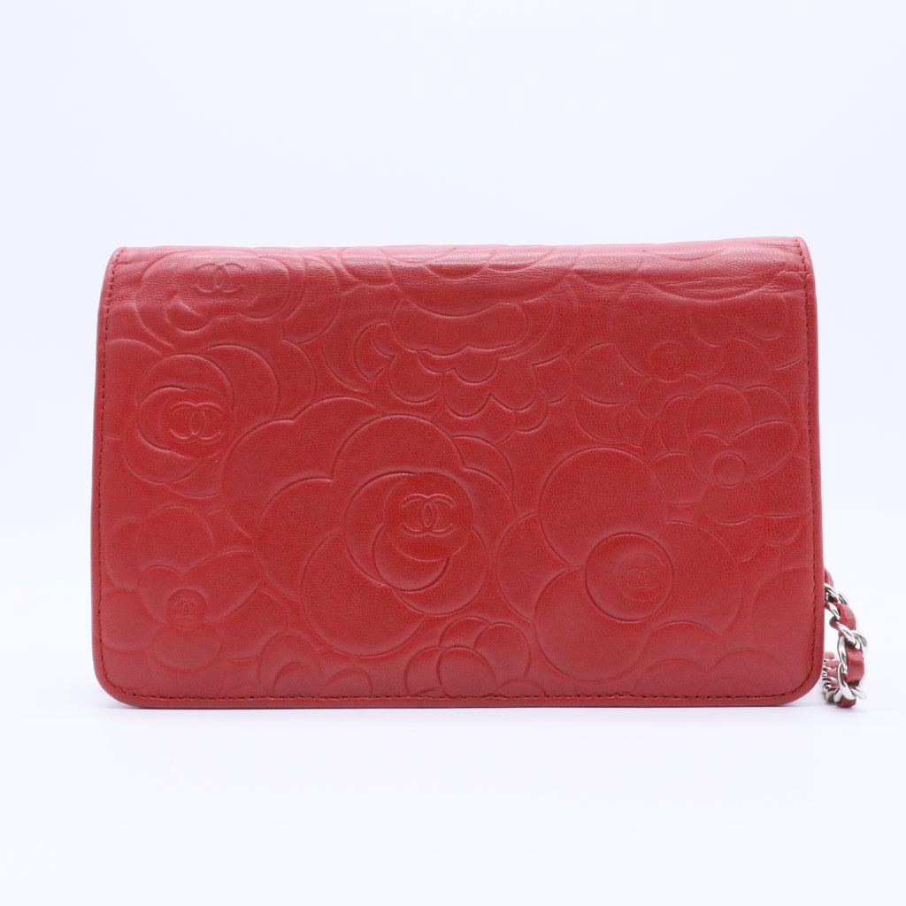 Chanel Wallet on Chain Camellia Lambskin Red Twins