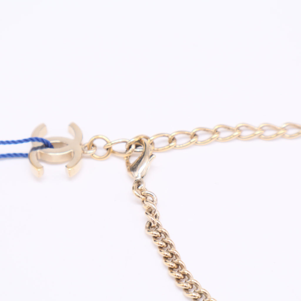 Chanel Gold Cuban Chain Toggle Necklace twins LDJ3400