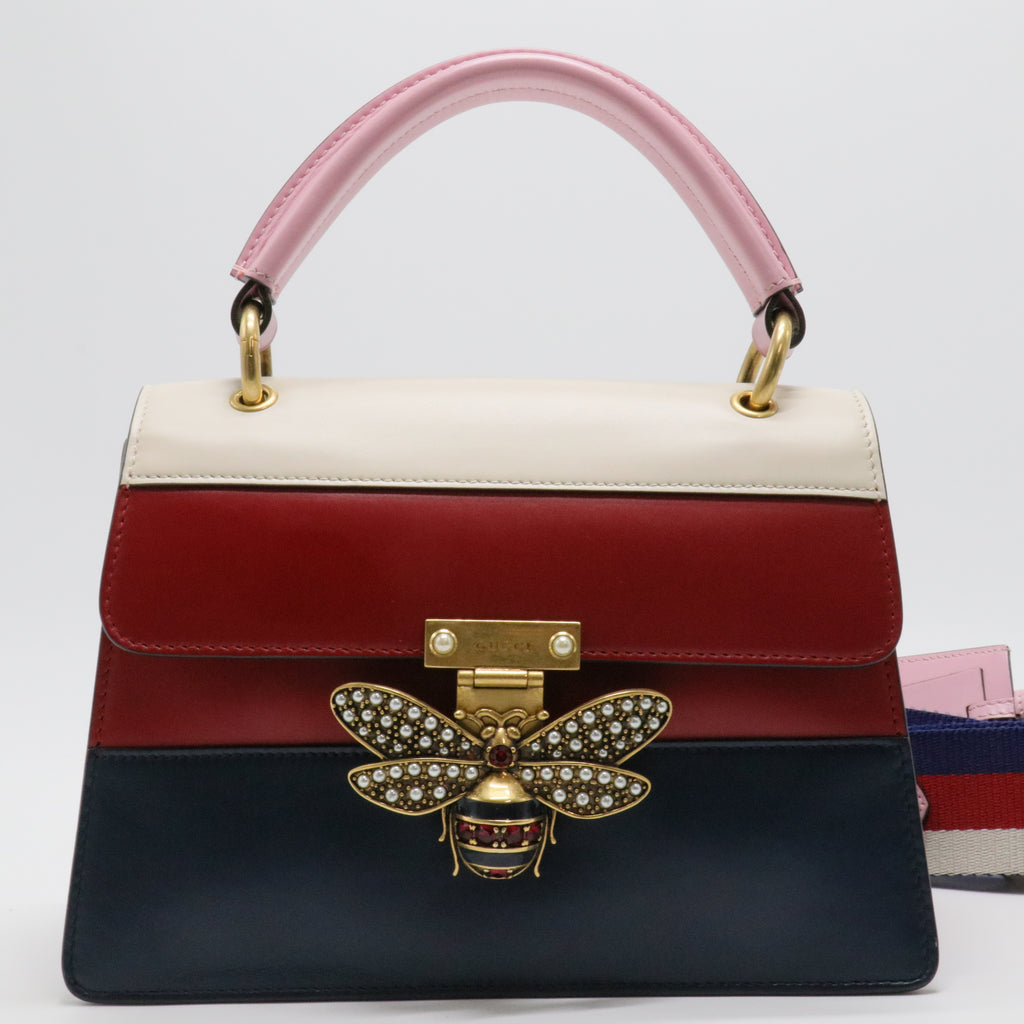 Multicolor Leather Small Queen Margaret Top Handle Bag