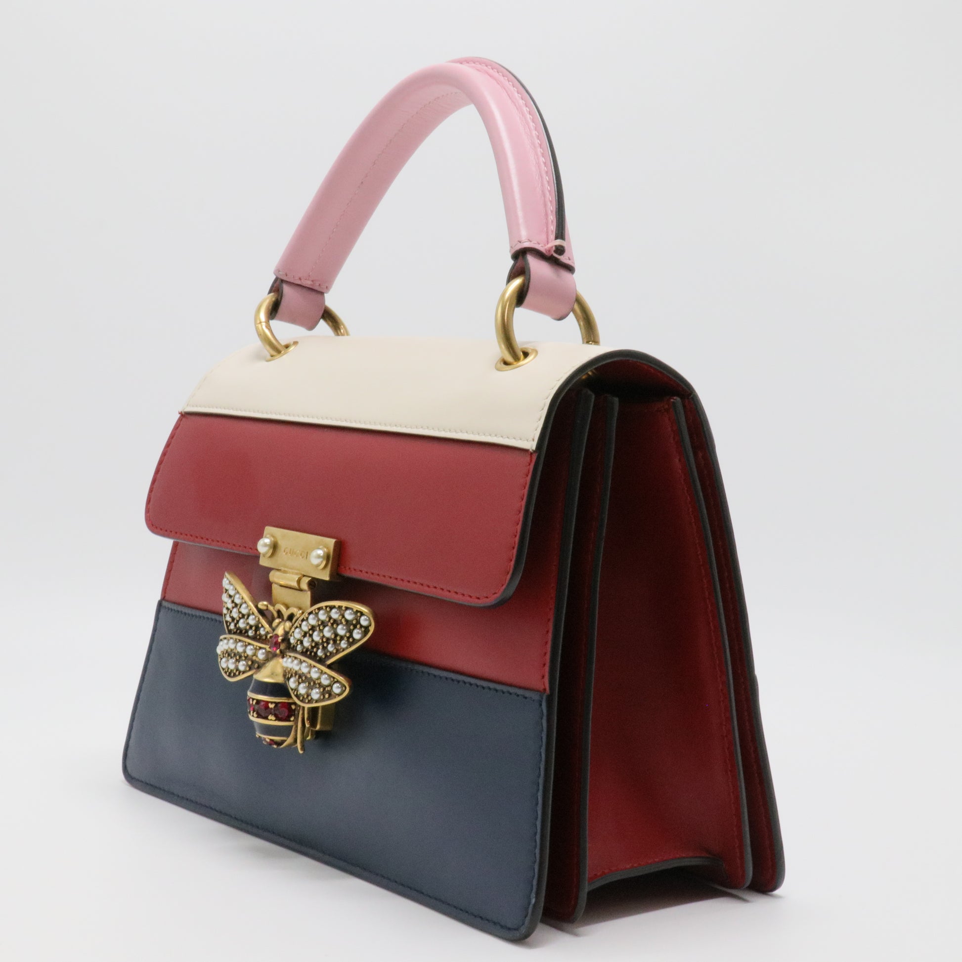 Multicolor Leather Small Queen Margaret Top Handle Bag