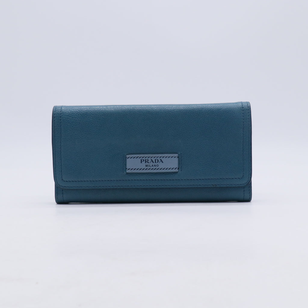 Prada Etiquette Glace Calf Leather Continental Wallet W21091