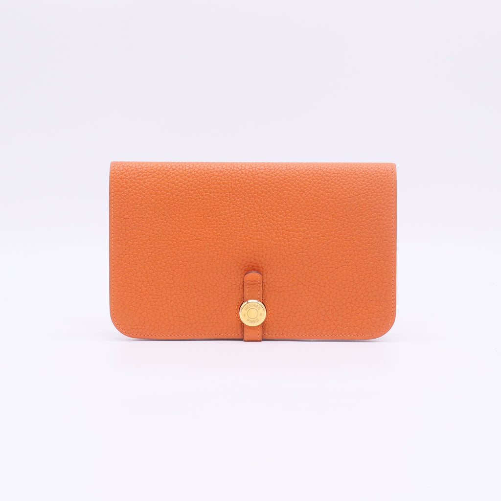 Pochette de taille Hermes Dogon Cuir Orange W22853