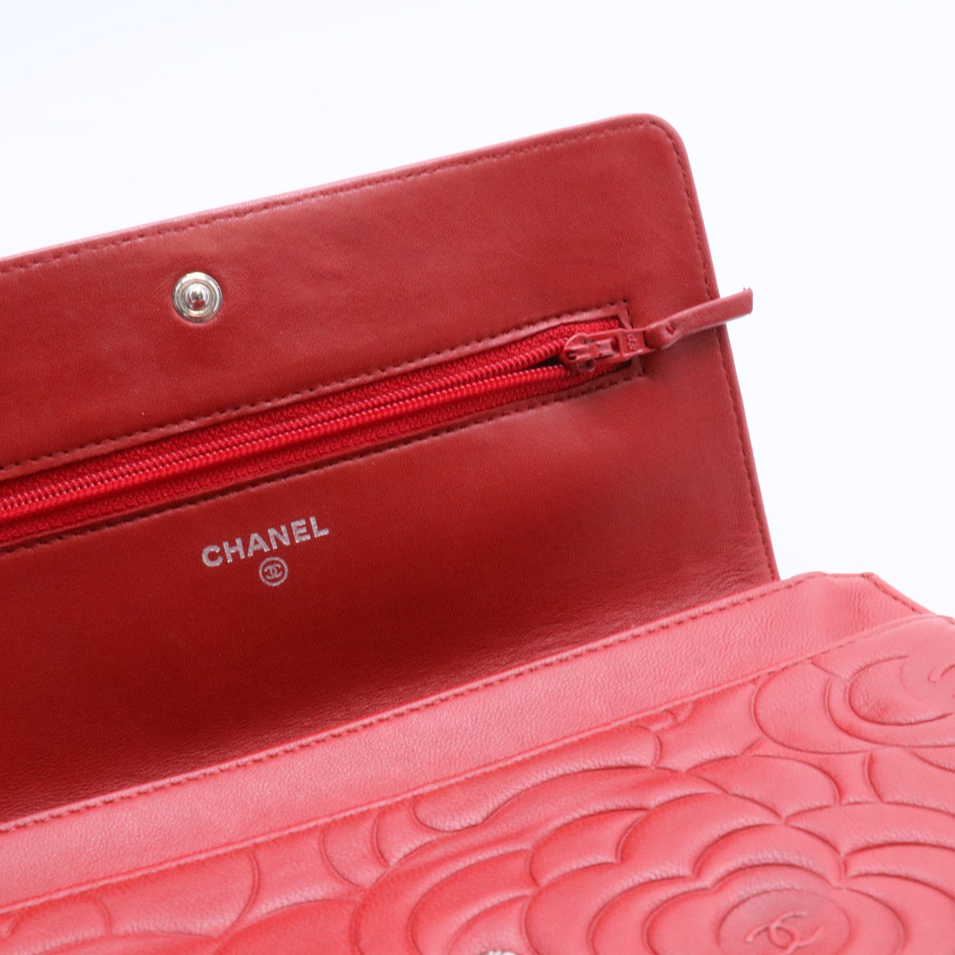 Chanel Wallet on Chain Camellia Lambskin Red Twins