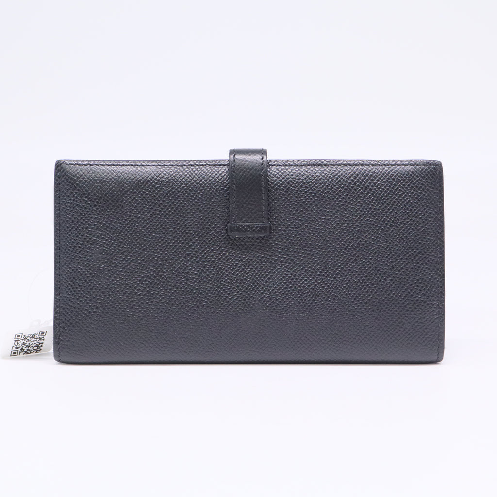 Hermes Epsom Leather Palladium Plated Bearn Wallet twins LDJ3376