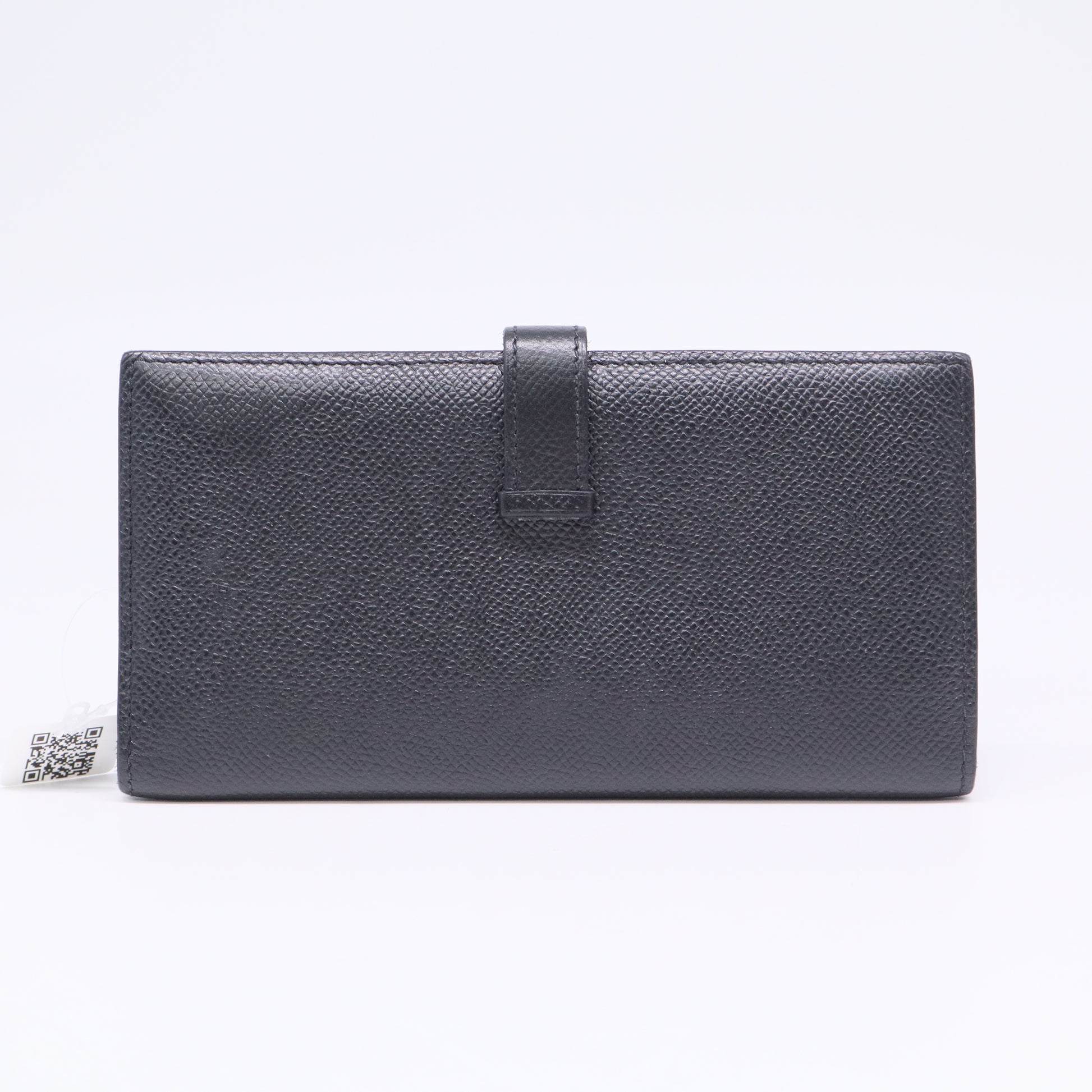 Hermes Epsom Leather Palladium Plated Bearn Wallet twins LDJ3376