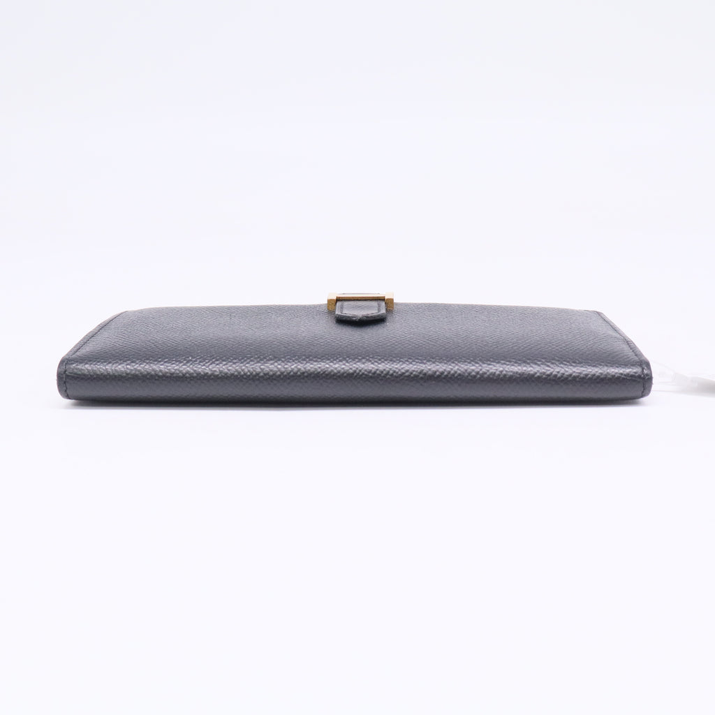 Hermes Epsom Leather Palladium Plated Bearn Wallet twins LDJ3376