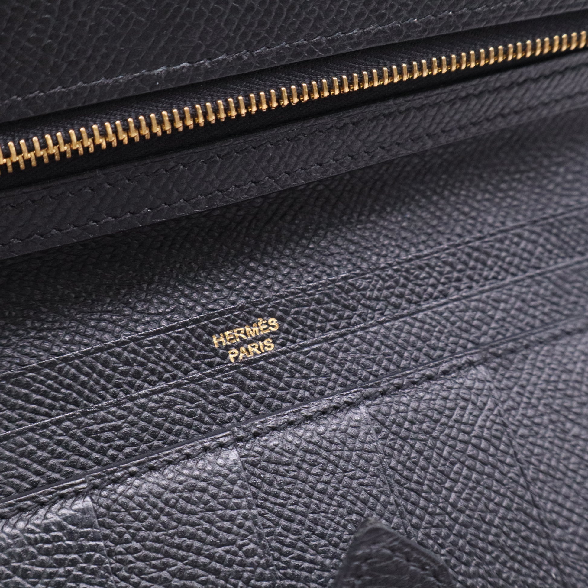 Hermes Epsom Leather Palladium Plated Bearn Wallet twins LDJ3376