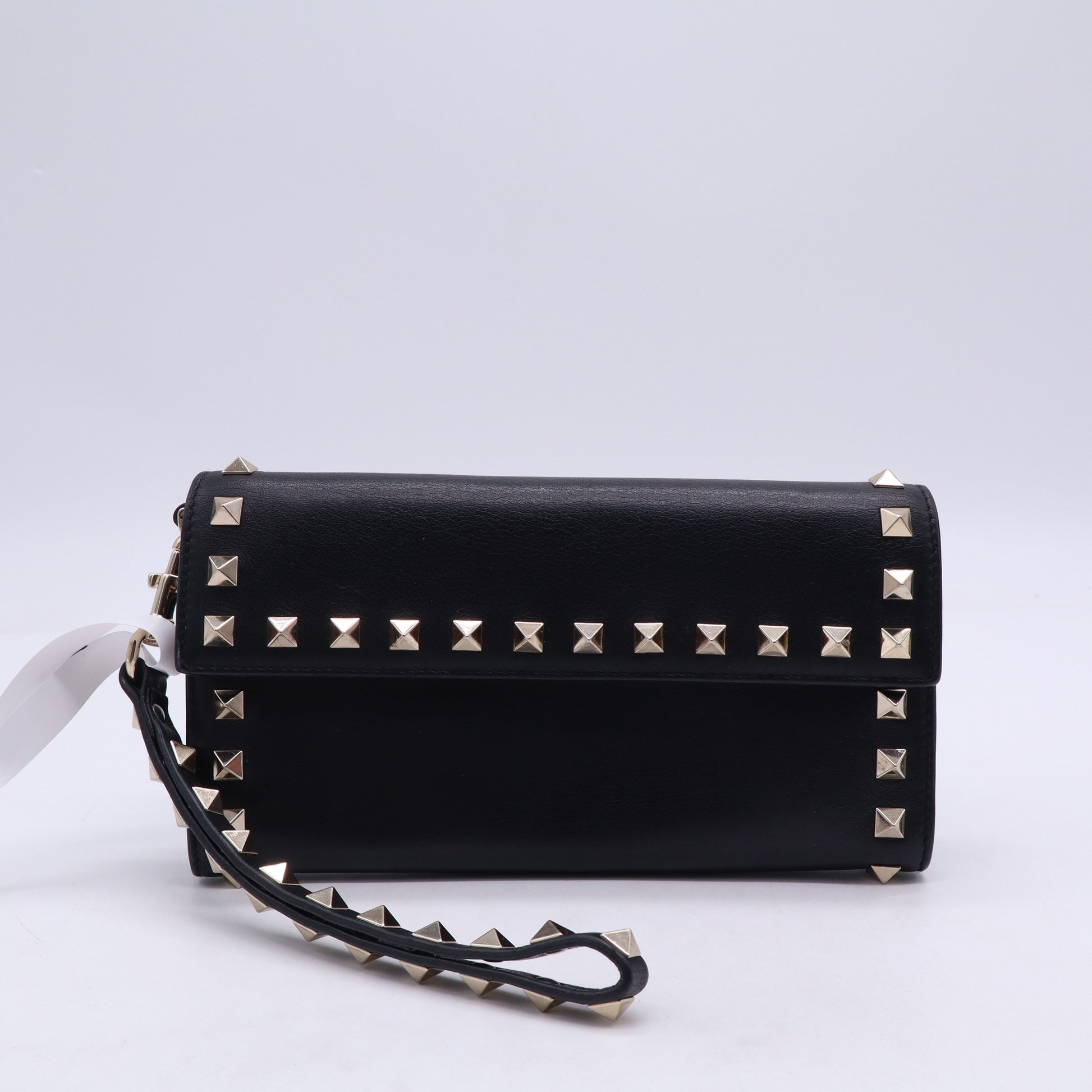 Valentino Garavani Vitello Rockstud Side Slip Clutch/Wallet twins