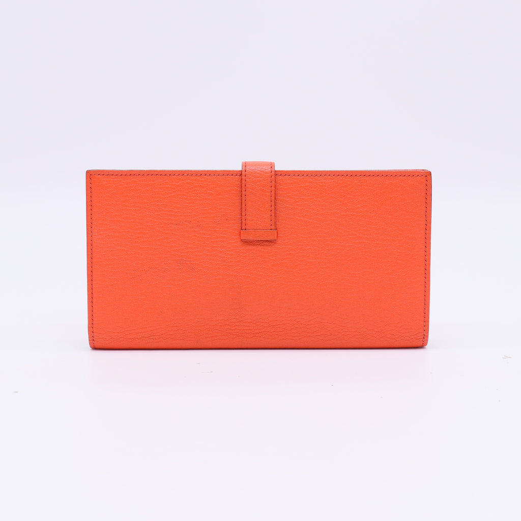 Hermès Béarn Soufflet Wallet in Feu Orange W22408