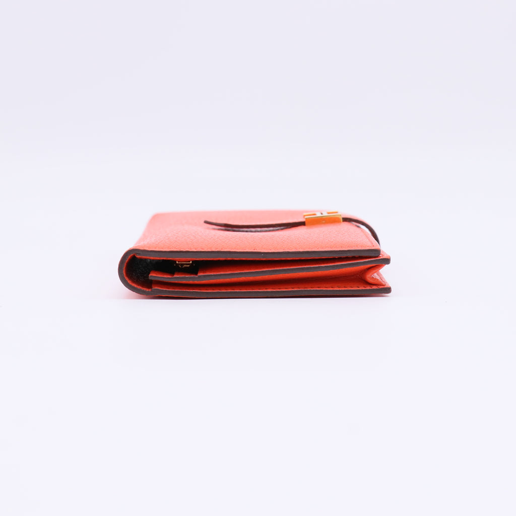 Hermès Béarn Soufflet Wallet in Feu Orange W22408